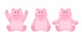 Cartoon doll pig for kids on isolated background, Vector illustration. Royalty Free Stock Photo