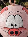 Pig animal painted road bollard