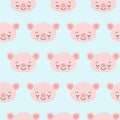 Pig animal seamless pattern, cute cartoon animals background, vector illustration Royalty Free Stock Photo