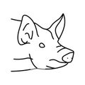 pig animal zoo line icon vector illustration Royalty Free Stock Photo