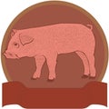 Pig badge Royalty Free Stock Photo