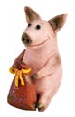 Pig with a bag of money Royalty Free Stock Photo