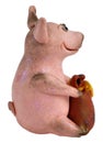 Pig with a bag of money Royalty Free Stock Photo