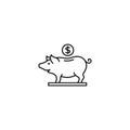 Pig bank with dollar sign. Piggybank icon vector illustration