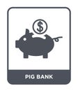 pig bank icon in trendy design style. pig bank icon isolated on white background. pig bank vector icon simple and modern flat Royalty Free Stock Photo