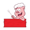 Pig BBQ chef Royalty Free Stock Photo