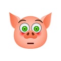 Pig in bewilderment emoji icon. Element of new year symbol icon for mobile concept and web apps. Detailed Pig in bewilderment emoj