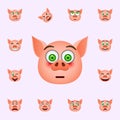 Pig in bewilderment emoji icon. Pig emoji icons universal set for web and mobile