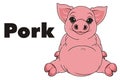 Pig and black word