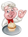 Pig Chef Baker Cartoon Character