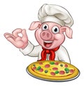 Pig Pizza Chef Cartoon Character Royalty Free Stock Photo