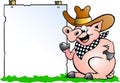 Pig Chef in front of a sign Royalty Free Stock Photo