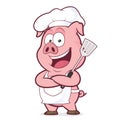 Pig chef holding a spatula Royalty Free Stock Photo