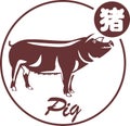 Pig Chinese Zodiac Shio Vector