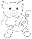Pig coloring page Royalty Free Stock Photo