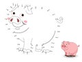 Pig Connect the dots and color Royalty Free Stock Photo