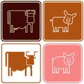 Pig and cow - sign Royalty Free Stock Photo