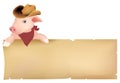 Pig with cowboy hat Royalty Free Stock Photo