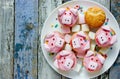 Pig cupcakes, animal shaped funny cakes for kids