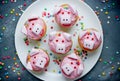 Pig cupcakes, animal shaped funny cakes for kids