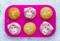 Pig cupcakes, animal shaped funny cakes for kids