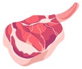 Ribeye pork chop, cut meat in butchery shop vector