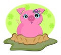 Pig in a Ditch Royalty Free Stock Photo