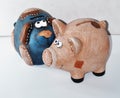 Pig and dog piggy-bank Royalty Free Stock Photo