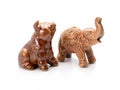 Pig and Elephant Ceramic on white background Royalty Free Stock Photo