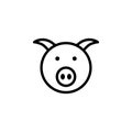 pig face icon. Element of simple icon for websites, web design, mobile app, info graphics. Thick line icon for website design and Royalty Free Stock Photo