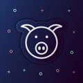 Pig face nolan button icon. Simple thin line, outline vector of web icons for ui and ux, website or mobile application Royalty Free Stock Photo
