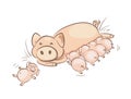 Pig family. Royalty Free Stock Photo