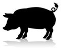 Pig Farm Animal Silhouette Royalty Free Stock Photo