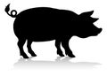 Pig Farm Animal Silhouette Royalty Free Stock Photo