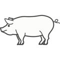 Pig farm animal silhouette vector icon Royalty Free Stock Photo