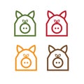 Pig in the form of barn simple vector design