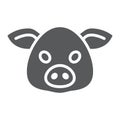 Pig glyph icon, animal and zoo, pork Royalty Free Stock Photo