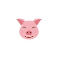 Pig head / face or pork bacon flat vector color icon for animal apps