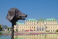 Pig head in garden of Belvedere Palace, Vienna, Austria Royalty Free Stock Photo