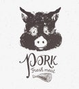 Pig head graphic silhouette image