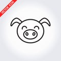 Pig head icon. It can be used as - logo, pictogram, icon, infogr