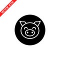 Pig head icon. It can be used as - logo, pictogram, icon, infogr