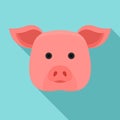 Pig head icon, flat style Royalty Free Stock Photo