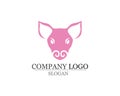 Pig Head Logo design vector template. Pork BBQ Grill Restaurant Royalty Free Stock Photo