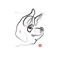 Pig head portrait for year of the pig, seal means pig and year o Royalty Free Stock Photo