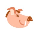 Pig head vector illustration style Flat Royalty Free Stock Photo