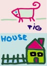 Pig and house