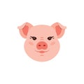 Pig icon, Cute Piggy logo, Funny pink head pig. Vector illustration