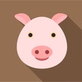 Pig icon, flat style Royalty Free Stock Photo