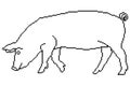 A pig icon,pixel art.Concept ,web design for print. Royalty Free Stock Photo